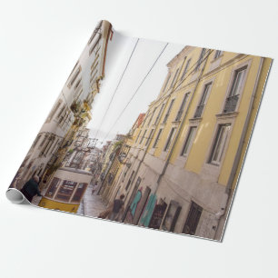 GELBE UND GARTENFAHRZEUGE AUF DER STRASSE GESCHENKPAPIER