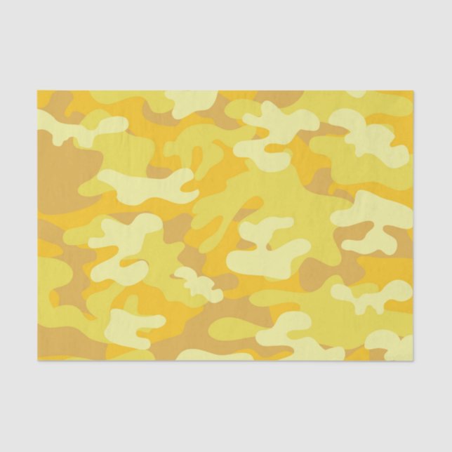 Gelbe und goldene Camouflage Seidenpapier (Vorderseite)
