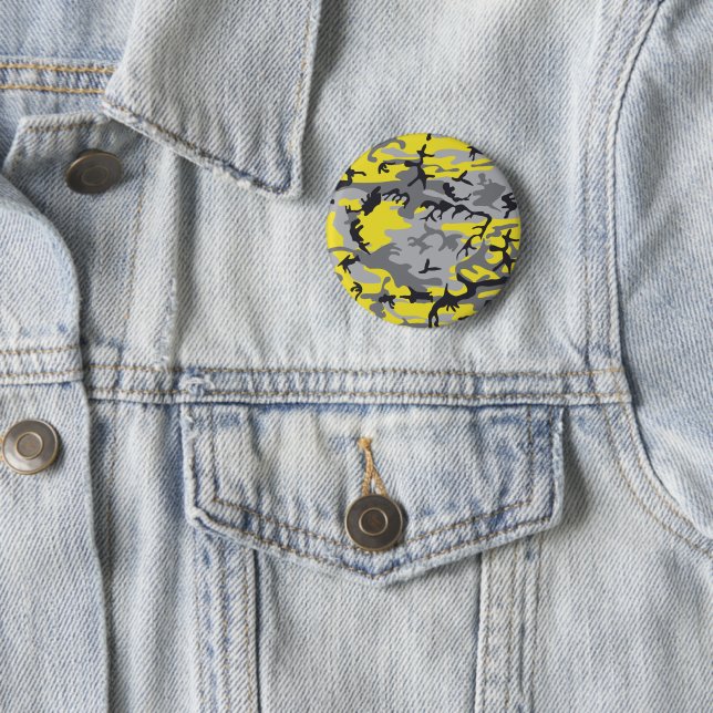 Gelbe und graue Camouflage, Militär, Armee Button (Beispiel)
