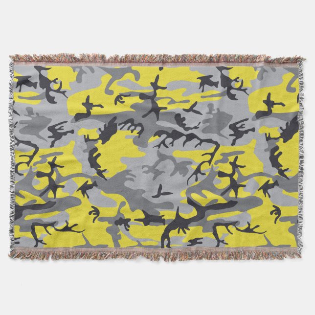 Gelbe und graue Camouflage, Militär, Armee Decke (Vorderseite)