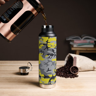 Gelbe und graue Camouflage, Militär, Armee Trinkflasche