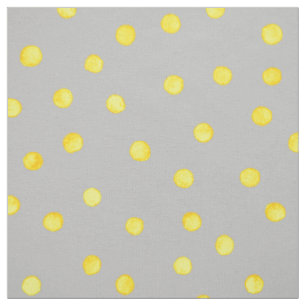 Gelbe und graue Confetti-Punkte Stoff