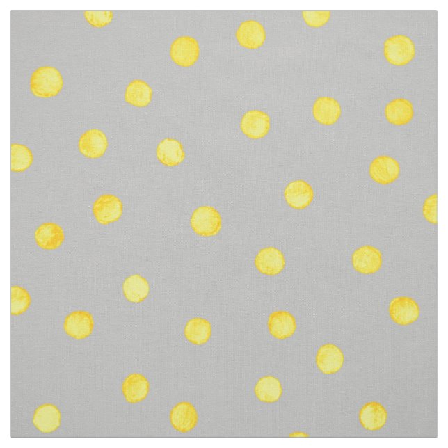 Gelbe und graue Confetti-Punkte Stoff (Muster)