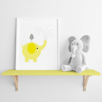 Gelbe und graue Elefanten und Vogel-Kinderzimmer