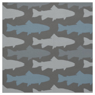 Gelbe und graue Fische Stoff