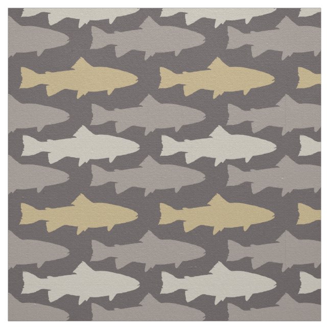 Gelbe und graue Fische Stoff (Muster)