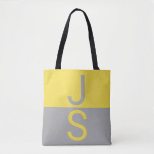 Gelbe und graue moderne Anfangsbuchstaben-Monogram