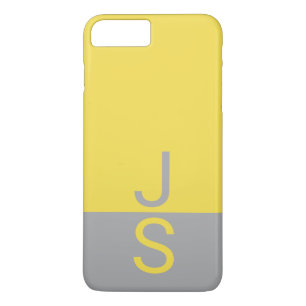 Gelbe und graue moderne Anfangsbuchstaben-Monogram Case-Mate iPhone Hülle