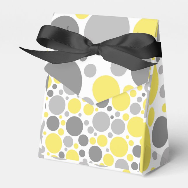 Gelbe und graue Punkte Geschenkschachtel (Vorderseite)