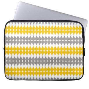 Gelbe und graue Riss-Tropfen-Muster-Laptop-Hülse Laptopschutzhülle