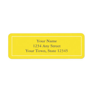 Gelbe und graue Rücksendeadressen-Aufkleber, vorbe