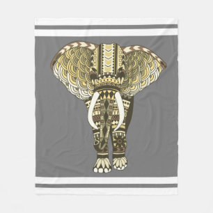 Gelbe und graue Stammeselemente Fleecedecke