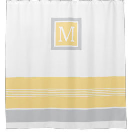 Gelbe und graue Streifen an der Grenze Duschvorhang