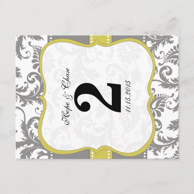 Gelbe und graue Vintage Vogelmatte Postkarte (Vorderseite)