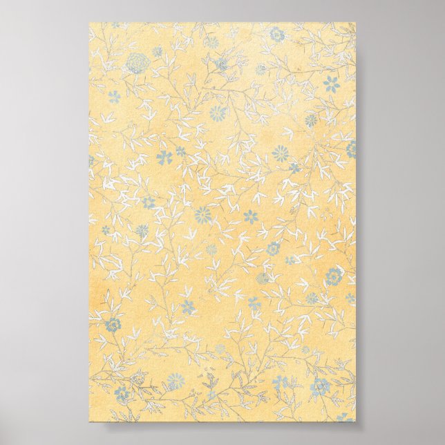 Gelbe und graue Wildblumen Poster (Vorne)