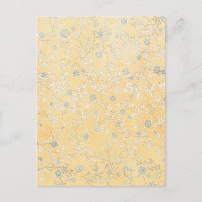 Gelbe und graue Wildblumen Postkarte (Vorderseite)