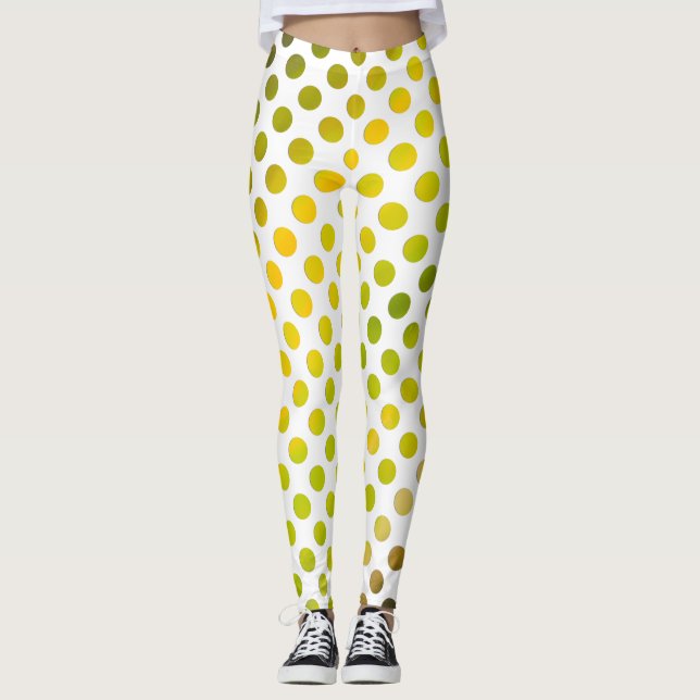 Gelbe und grüne Aquarelltöne Leggings (Vorderseite)