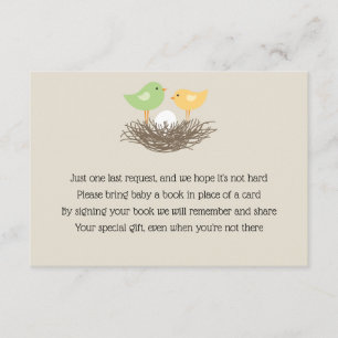 Gelbe und grüne Baby-Bird-Nest-Beilage Begleitkarte