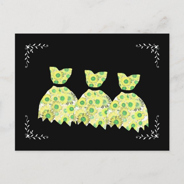 Gelbe und grüne Blume Postkarte (Vorderseite)
