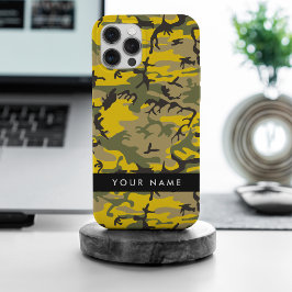 Gelbe und grüne Camouflage Ihr Name personalisiere Case-Mate iPhone Hülle