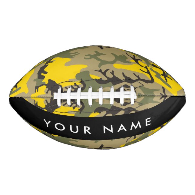 Gelbe und grüne Camouflage Ihr Name personalisiere Football (Vorderseite)