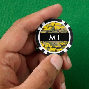 Gelbe und grüne Camouflage Ihr Name personalisiere Pokerchips