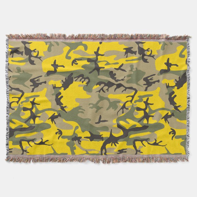 Gelbe und grüne Camouflage, Militär, Armee Decke (Vorderseite)