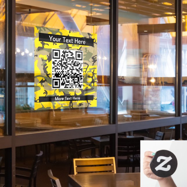 Gelbe und grüne Camouflage, Militär, Armee Fensteraufkleber (Restaurantfenster)