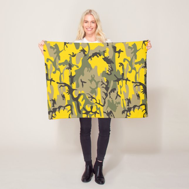 Gelbe und grüne Camouflage, Militär, Armee Fleecedecke (Beispiel)