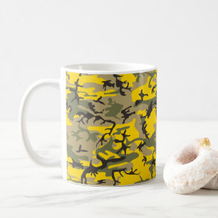 Gelbe und grüne Camouflage, Militär, Armee Kaffeetasse