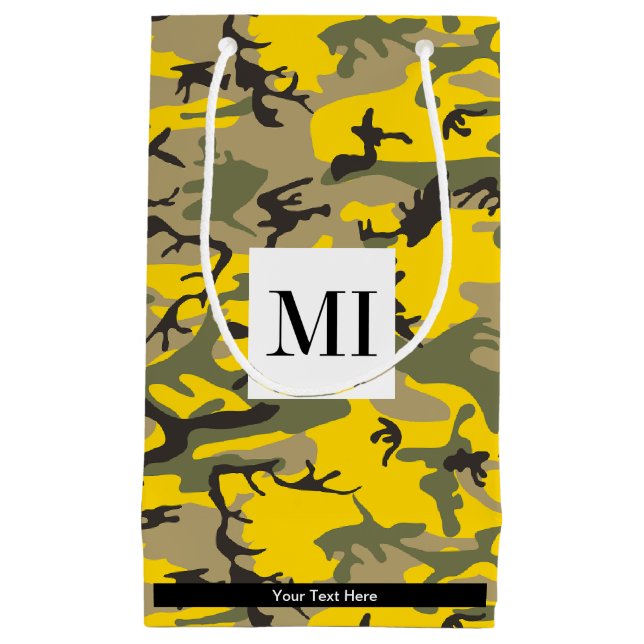 Gelbe und grüne Camouflage, Militär, Armee Kleine Geschenktüte (Vorderseite)