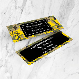 Gelbe und grüne Camouflage, Militär, Armee Mini Visitenkarte