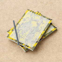 Gelbe und grüne Camouflage, Militär, Armee Notizblock