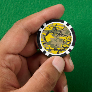 Gelbe und grüne Camouflage, Militär, Armee Pokerchips