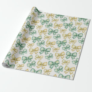 Gelbe und grüne Coquette-Schleifen Neue Babyparty Geschenkpapier