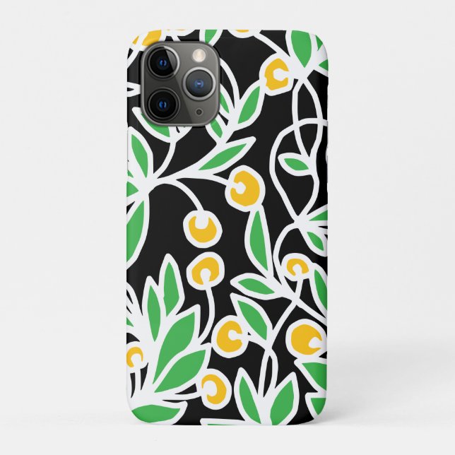 Gelbe und grüne Doodle Case-Mate iPhone Hülle (Rückseite)