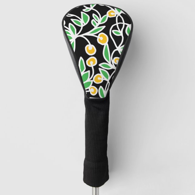 Gelbe und grüne Doodle Golf Headcover (Vorderseite)