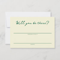 Gelbe und grüne einfache RSVP-Karte