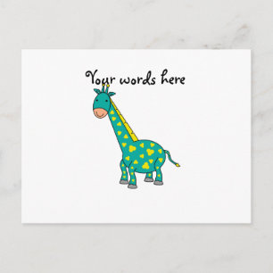 Gelbe und grüne Giraffe Postkarte