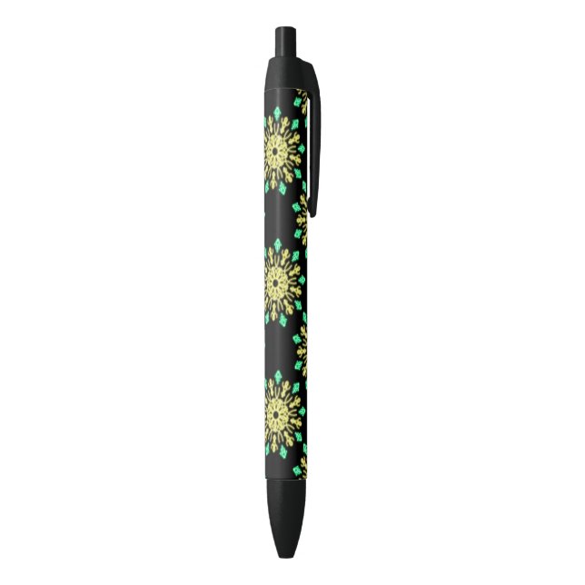 Gelbe und grüne neonale Blume Kugelschreiber (Unterseite (Vertikal))