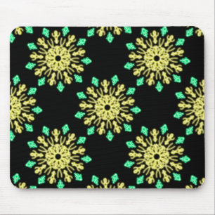 Gelbe und grüne neonale Blume Mousepad