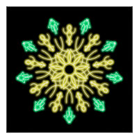 Gelbe und grüne neonale Blume