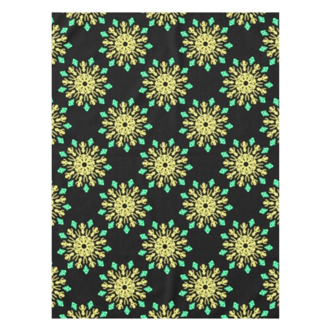 Gelbe und grüne neonale Blume Tischdecke (Vorderseite)