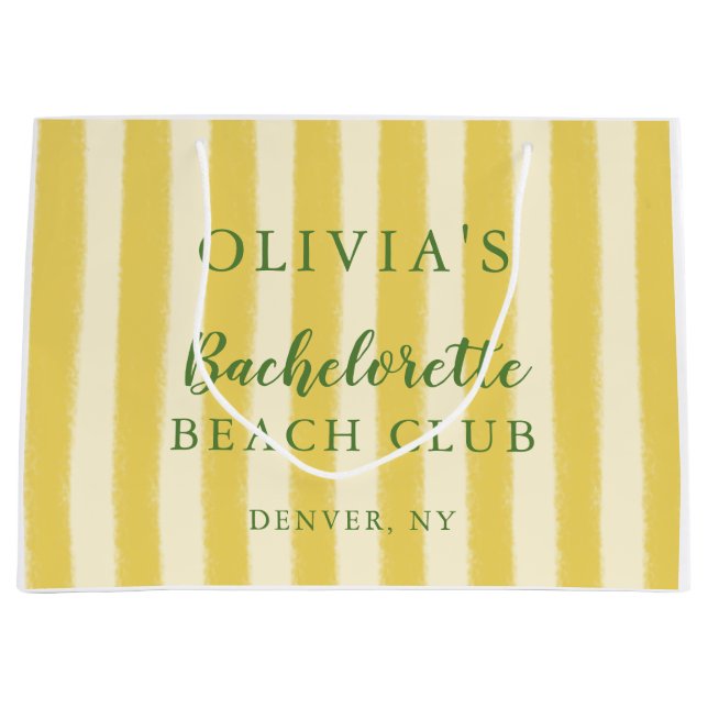 Gelbe und grüne Sommerbachelorette Große Geschenktüte (Vorderseite)