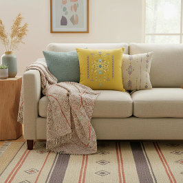 Gelbe und grüne Stammesgestaltung Kissen