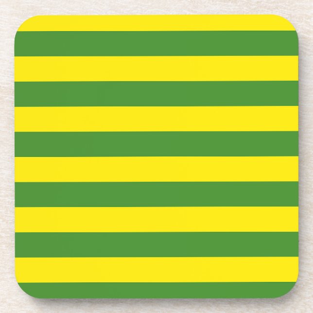 Gelbe und grüne Streifen Getränkeuntersetzer (Vorderseite)