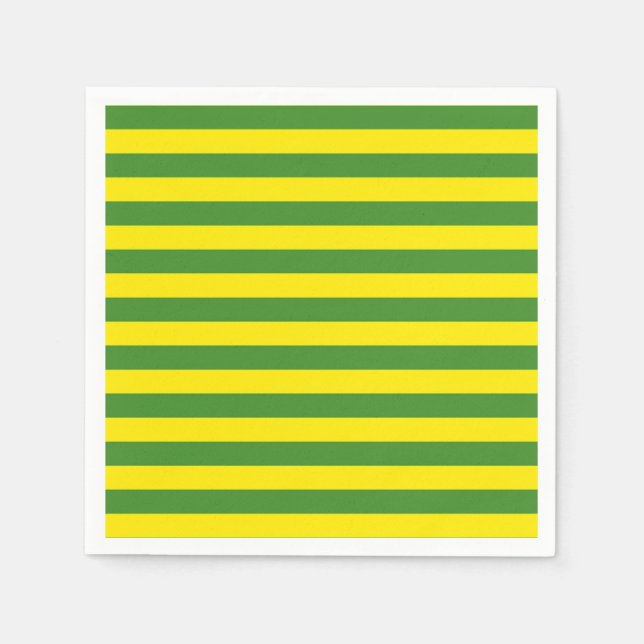 Gelbe und grüne Streifen Serviette (Vorderseite)