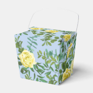 Gelbe und hellblaue Rose Vintage Frühjahrssonne Geschenkschachtel
