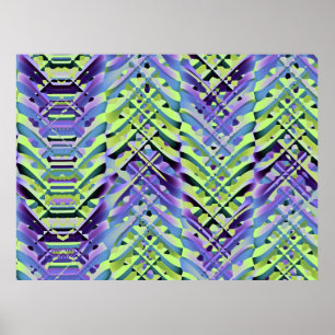 Gelbe und Lila Abstrakte Textur Poster