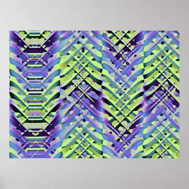 Gelbe und Lila Abstrakte Textur Poster (Vorne)